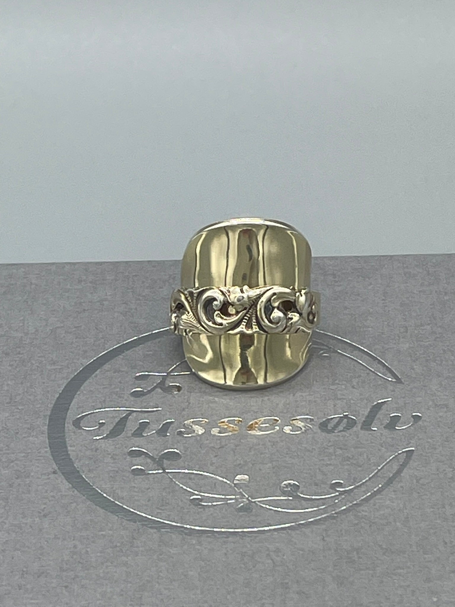 Telesølv Statement Ring Forgyllet smal